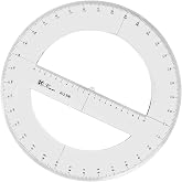 SEIWEI 360 Degree Protractor, 11.8 Inch Math Circle Ruler, Clear Plastic Angle Measurement Tool with Accurate Scale, Large Round Protractor for Geometry, Engineering, Drafting, School &amp; Office