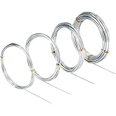4 Pcs Aluminum Craft Wires,for Sculpting&amp;DIY Jewelry,Modeling Wire | 3mm*10m, 2mm*5m, 1.5mm*5m, 1mm*5m, Bendable Craft Wire (Silver)