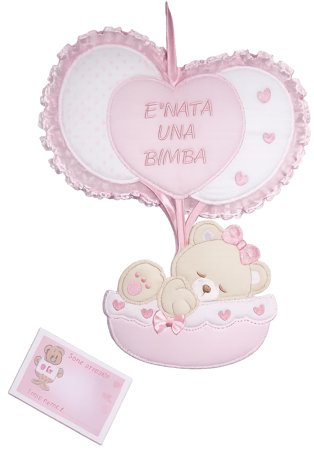 BIRTH BOW BALLOONS NOT TO EMBROIDERY (Pink)