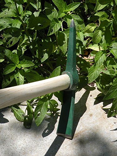 Ergonomic Small Hand-Held Garden Pick Mattock Digging Tool,Great for Cultivating and Weeding-Pickaxe with Wooden Handle (12.75-inch Overall in Length With 1.5" x 9" Steel Blade)