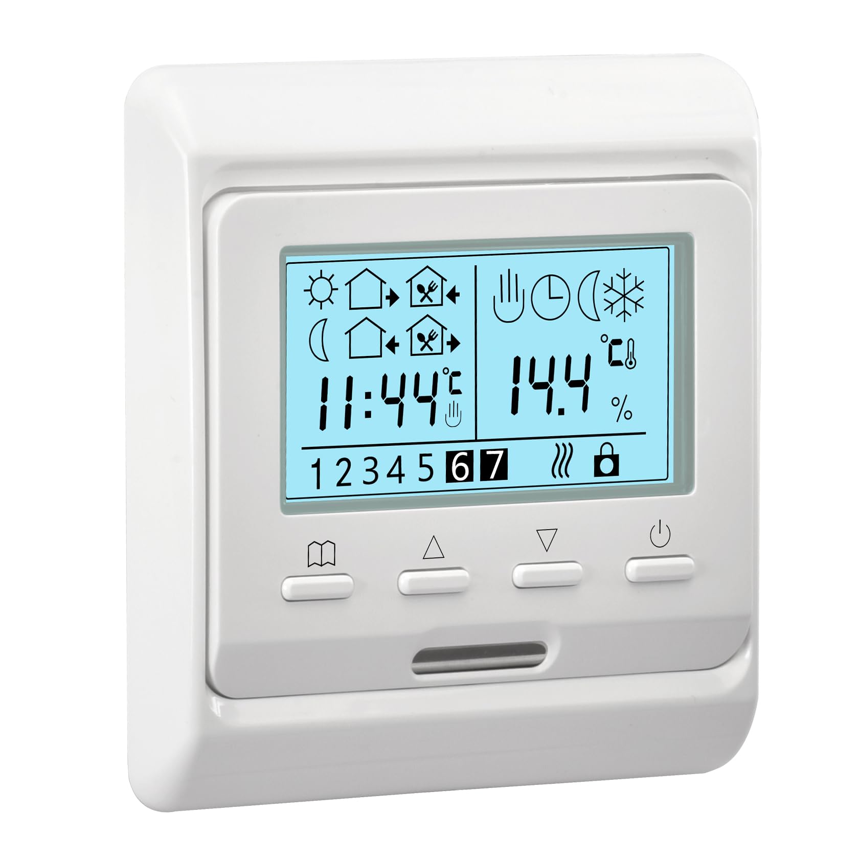 Heschen LCD Digital Weekly Programming Thermostat, HS-E806, 230VAC 3Amp, Radiant Floor Heating Thermostats Controller, Suitable for Water Heating System