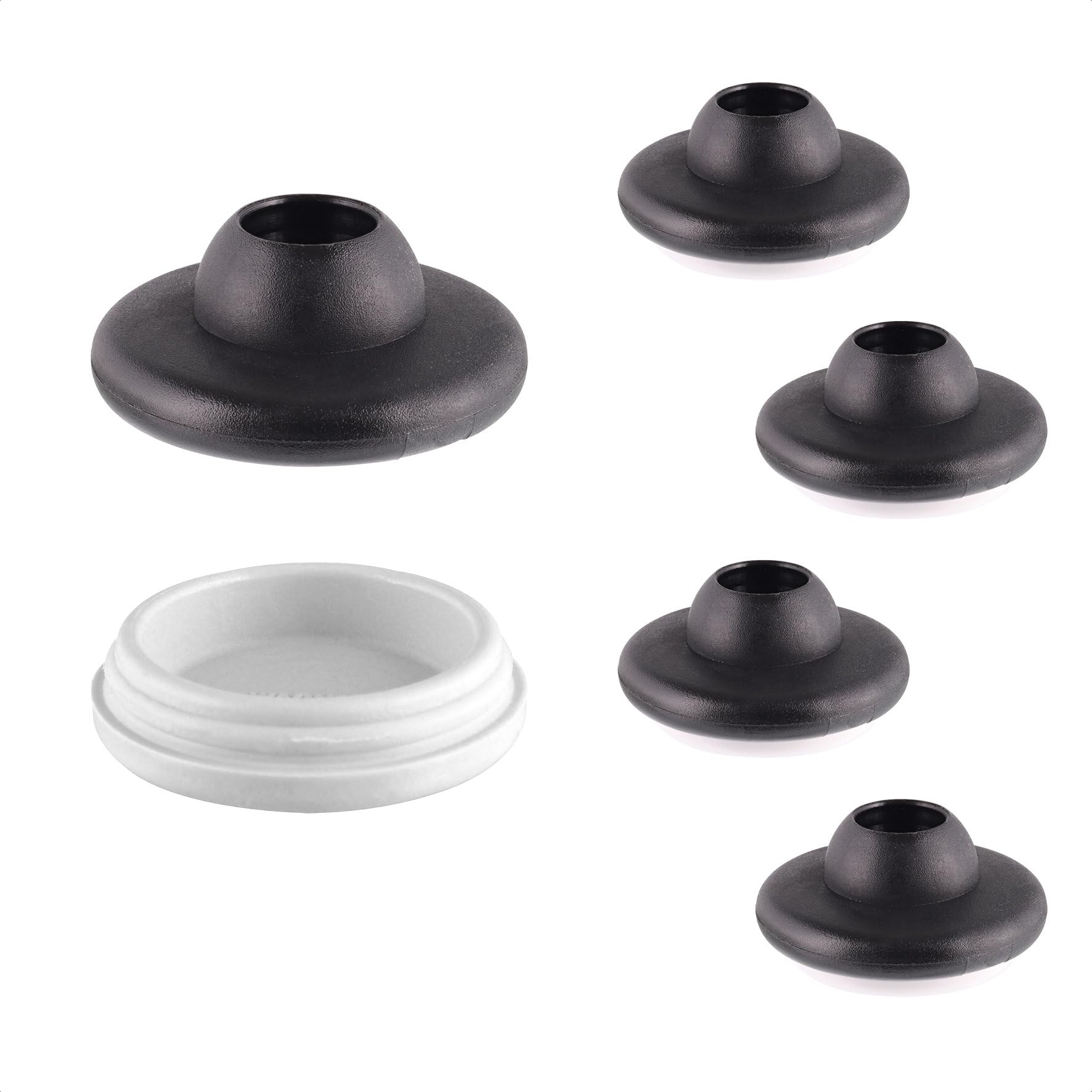 WAGNER QuickClick® Plastic glides chair glides I set of 4 to clip on I 4x base + 4x glide insert interchangeable - plastic HYPER - Ø 30 for Vitra chairs DSR DAR DKR - Made in DE - 16780100