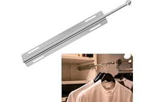 Valet Rod for Closet Pull Out, 12" Closet Valet Rod Perfect for Suits, Dresses & Freshly Pressed Clothes, Easy DIY Installati
