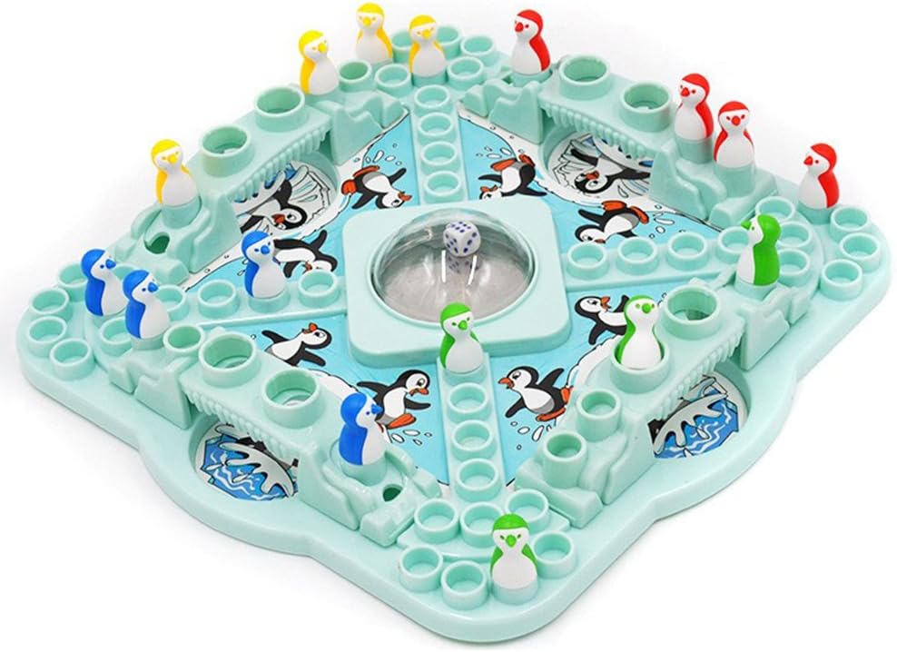 KILOTOY Interesting Penguin Flying Chess Game Solitaire Checkers Game Multiplayer Desk Play Board Game Party Favors Novelty Toy Gift for Office Home Bar and Travel.