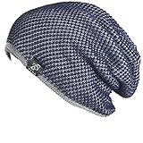 Cool Men Roll Knit Beanie Rectangular Winter Skullcap Top Hat B816 (B5050-Navy)