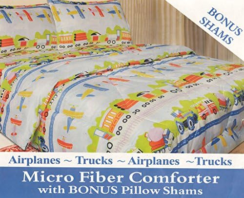 Planes, Trains &amp; Trucks Full Size Comforter Sham Set