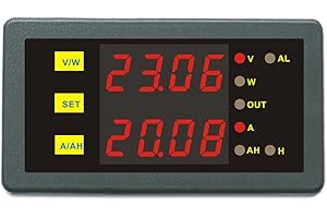 AiLi Battery Monitor DC 0-90V 0-100A Combo Meter Voltage Amp Power Ah Hour Programmable Limit Protection for Motor Boat Car M