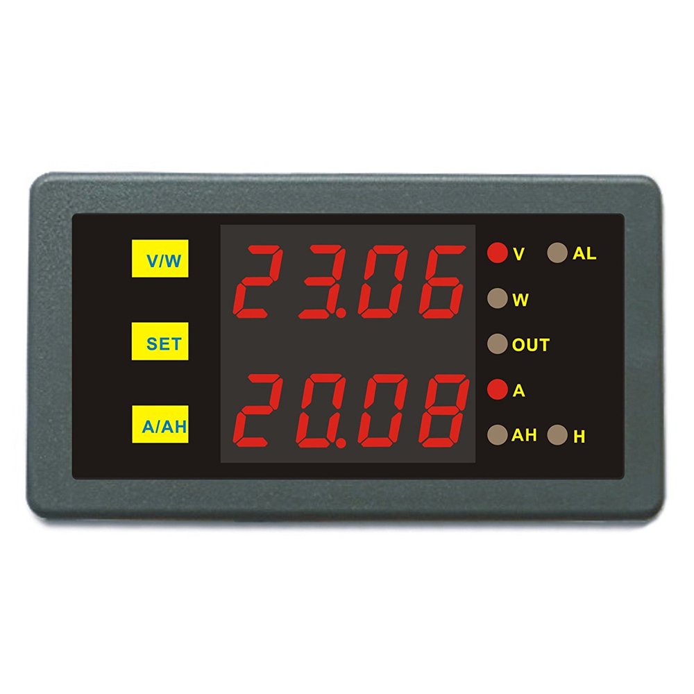 DC Programmable Meter Controller 0-90V 0-500A Volt Amp Power Meter Ah Auto Shut Down Battery Tester