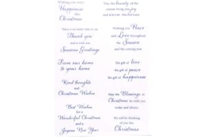KWELLAM Words Christmas Wishes Thank You Seasons Greetings Clear Stamps for Card Making Decoration and DIY Scrapbooking