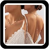Zeshimb Pearl Back Chain Necklace Long Pearl Chain Drop Y Necklace Sexy Back Body Chain Wedding Bridal Backdrop Necklace Jewelry for Women