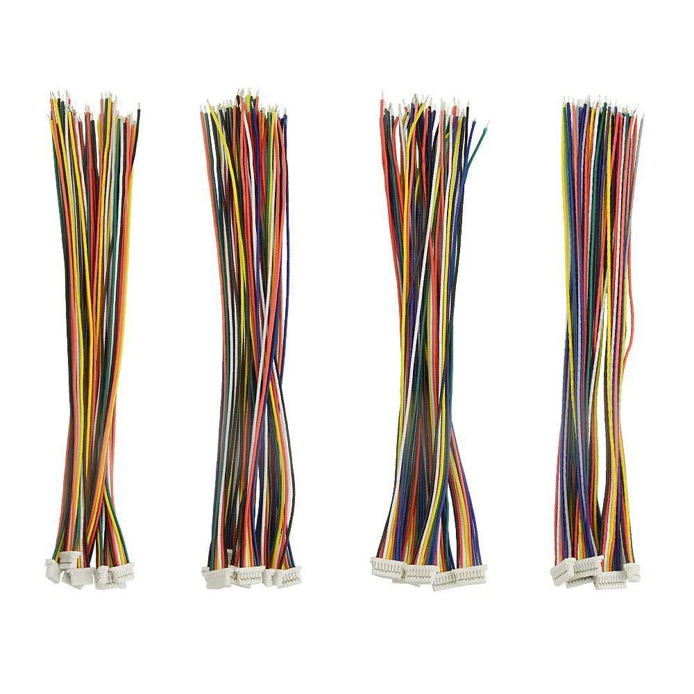 BGTXINGI 28Pcs 1.0mm 6P 7P 8P 9P Connection Plug with 15cm Terminal Connector Wire Cable for LED Light Strip 5.9’’ Compatible with JST SH (6P-9P)