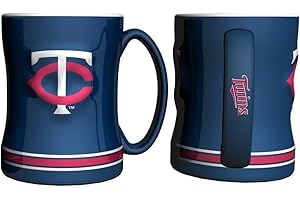 BOELTER BRANDS Minnesota Twins Navy Blue 15oz. Ceramic Relief Mug