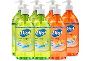 Hand Soap, DIAL Special Edition Pack of 6, 3 Freesia Citrus and 3 Orange, 385ml