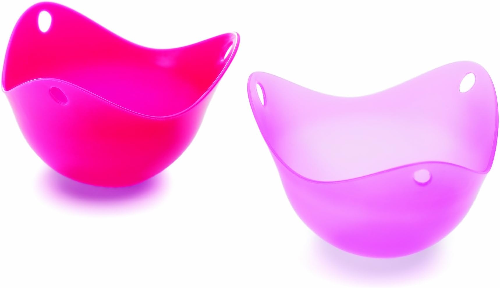 Fusionbrands PoachPod The Original Silicone, Floating Egg Poaching Cup, Translucent Fuchsia 2 pack