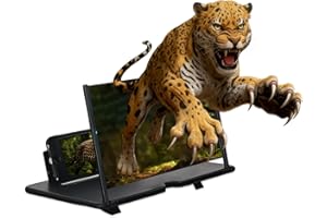 2026 Screen Magnifier New Version, 12" High Def Big Screen Phone Magnifier, Foldable 3D HD Phone Stand with Screen Amplifier,