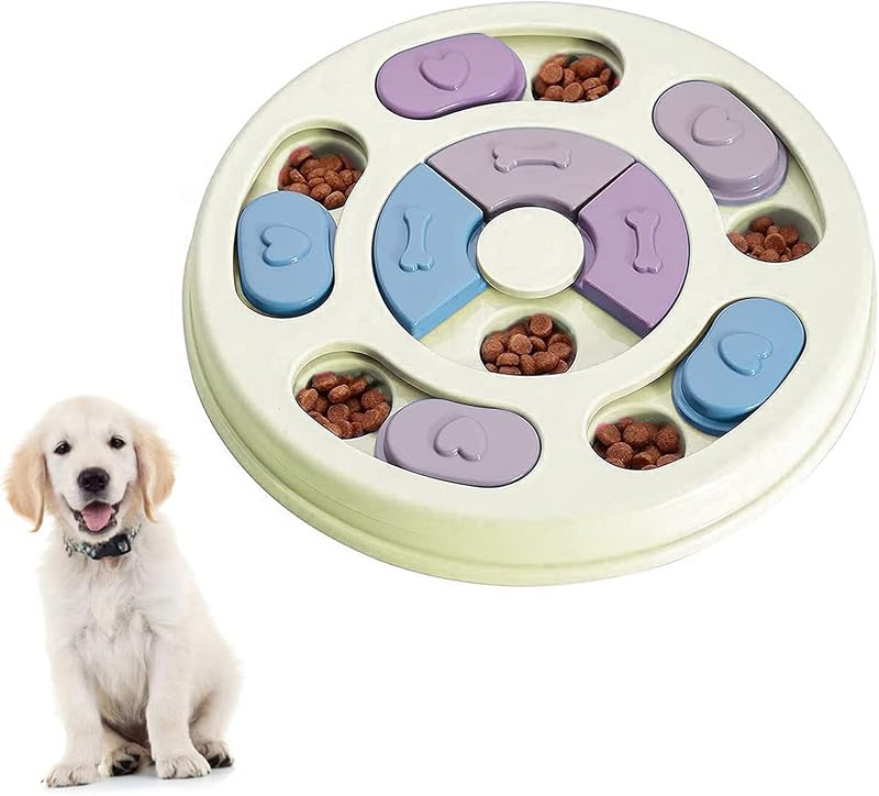 Elezenioc Dog Puzzle Slow Feeder Toy Green Treat Dispenser