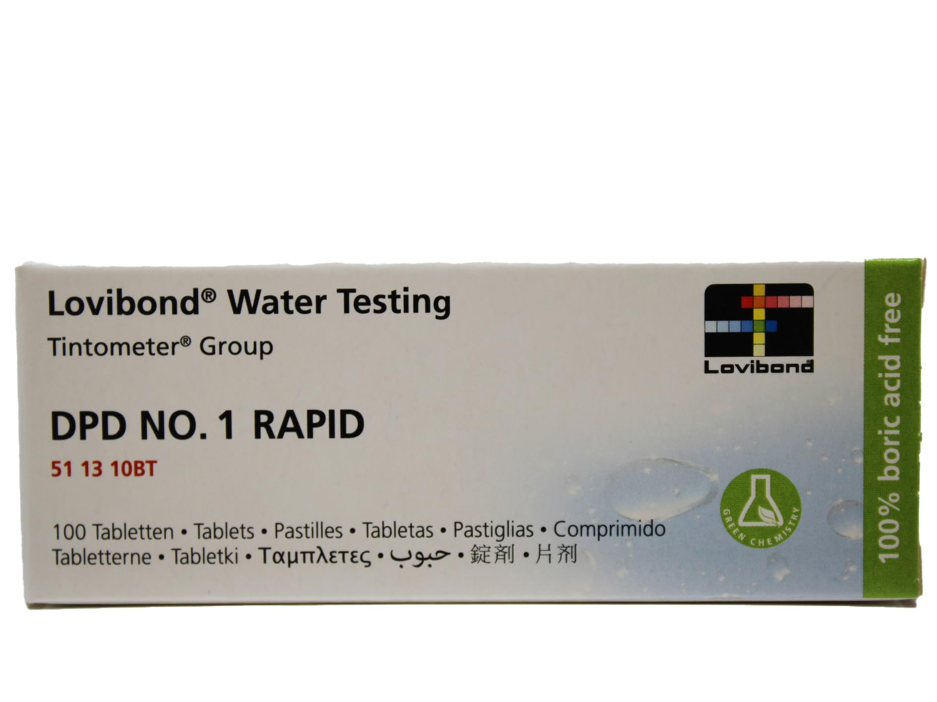 Lovibond - DPD No.1 Rapid Dissolve Tablets | Chlorine Testing for Pools & Spas | Visual & Comparator Use | Essential Water Analysis | 100 Pack | Compatible with Palintest Kits