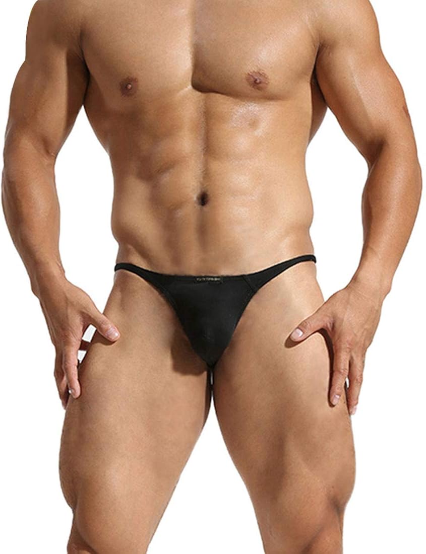 YuKaiChen Men's Ice Silk Thongs Underwear Tagless Lingerie Bikini Underwear Low-Rise Backless T-Back at  Men’s Clothing store