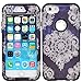 iPhone 6s Case, MagicSky [Shock Absorption] Hybrid Dual Layer Armor Defender Protective Case Cover for iPhone 6 (2014)/6s (2015) - Black/Flower2