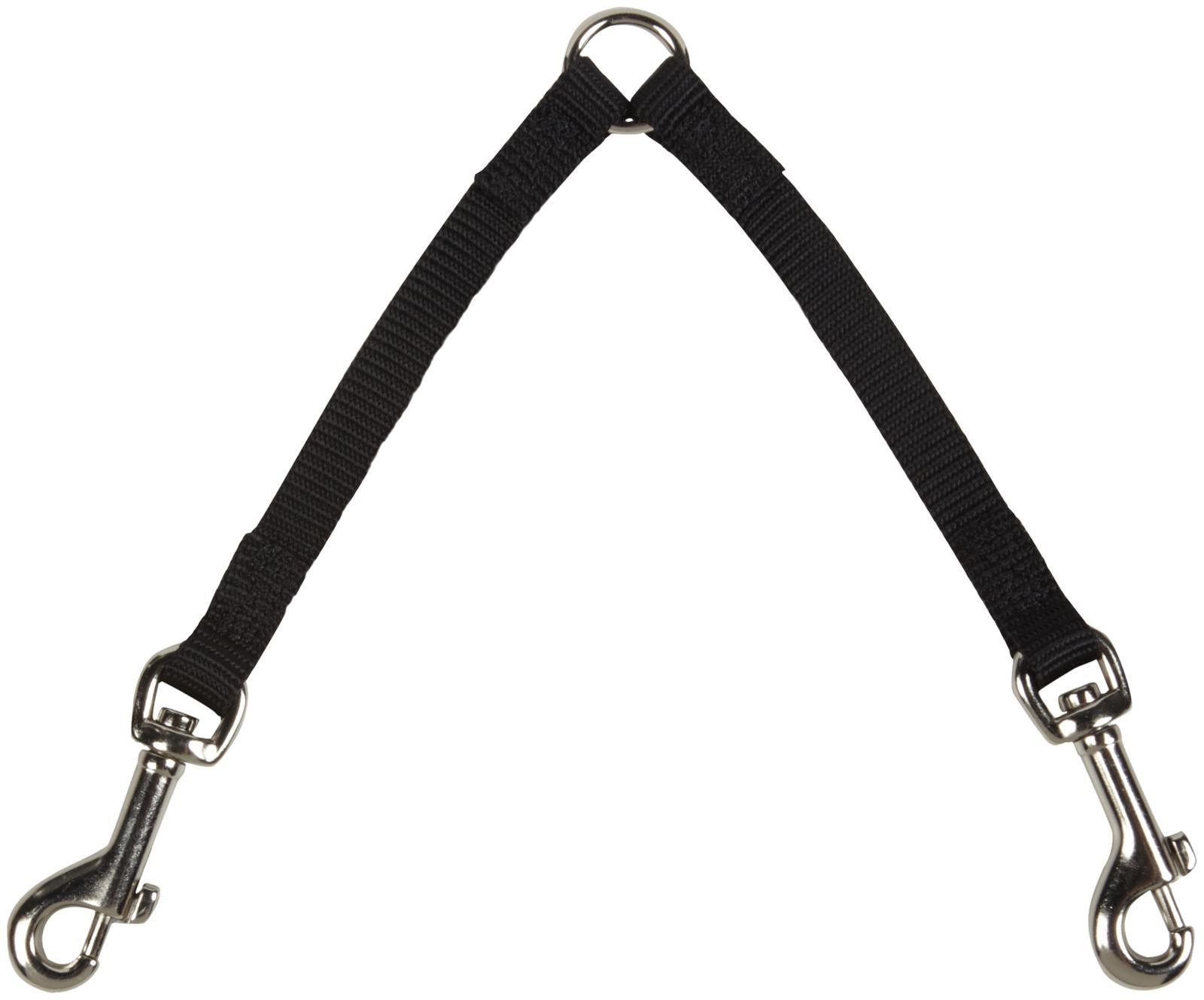 Guardian Gear Nylon 2-Way Small Dog Coupler with Nickel-Plated Swivel Clip, 4", Black