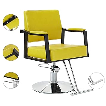 Amazon Com Walcut Heavy Duty Square Salon Barber Chair In Yellow