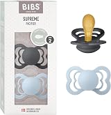 BIBS Supreme Dummy 6-18 Months 2-Pack Symmetrical Teat Iron Baby Blue