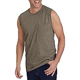Wihion Men's Sleeveless Gym Tank Tops with Pocket Workout Bodybuilding Muscle T Shirts