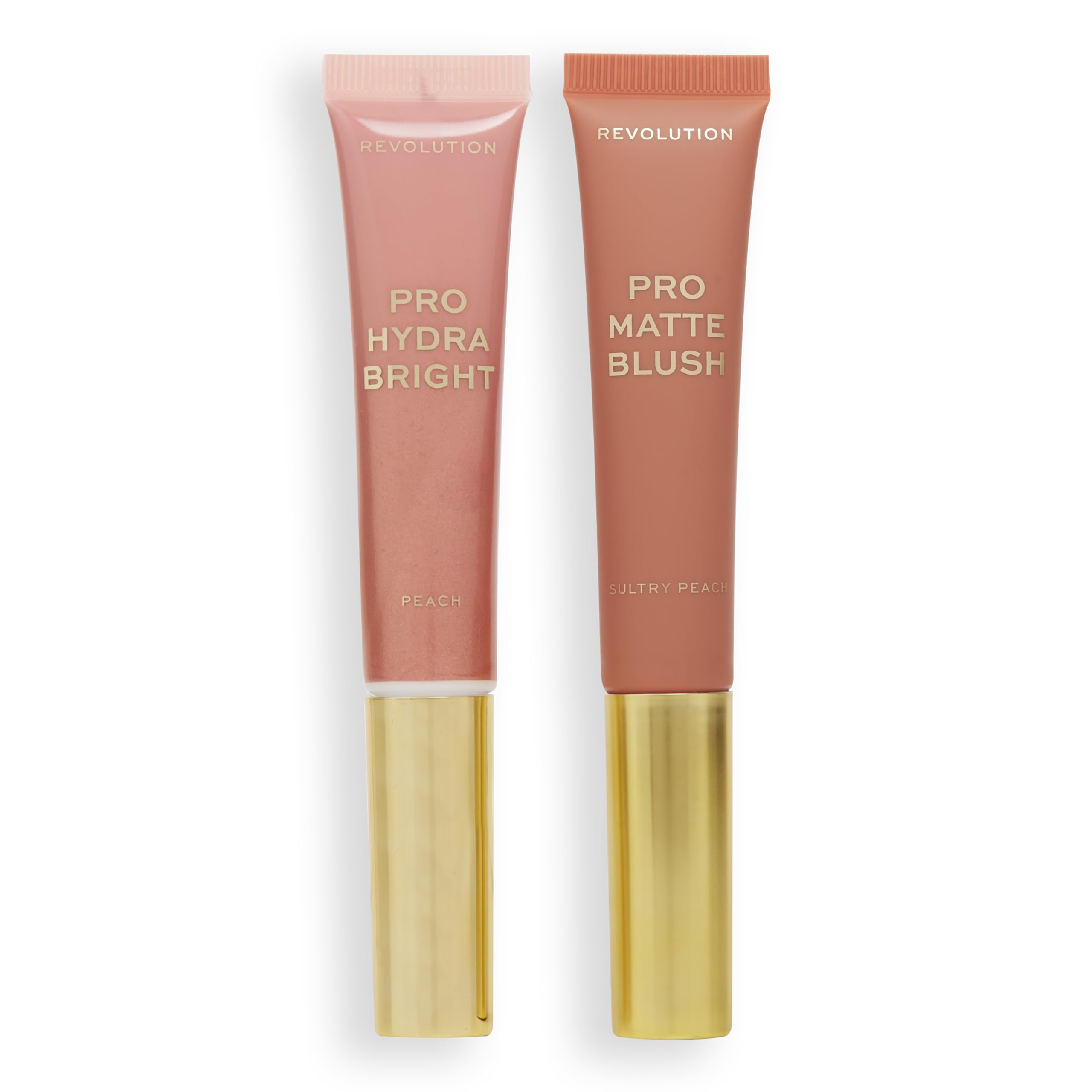 Revolution Pro, Blush Duo, Matte Or Glowy Finish, Highly-Pigmented & Blendable Blush With Sponge Applicator, Vegan & Cruelty-Free, Peach, 12 & 15ml