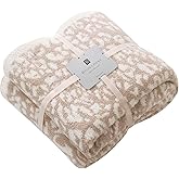 MH MYLUNE HOME Ultra Soft Leopard Throw Blanket (50x60 inches) Khaki Microfiber Blankets Plush Warm Reversible Cheetah Blanket Leopard Pattern Throw for Couch Bed Sofa, Khaki, 50"x60", 410GSM