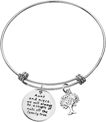 Auntie Gifts Mothers Day Gifts We Will Always Be A Couple Of Nuts Off The Family Tree Bracelet Auntie And Niece Gifts Christmas Birthday Gifts Auntie Gifts From Niece Amazon Co Uk Jewellery