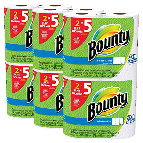 Bounty Select-a-Size Paper Towels, White, Huge Roll, 12 Count