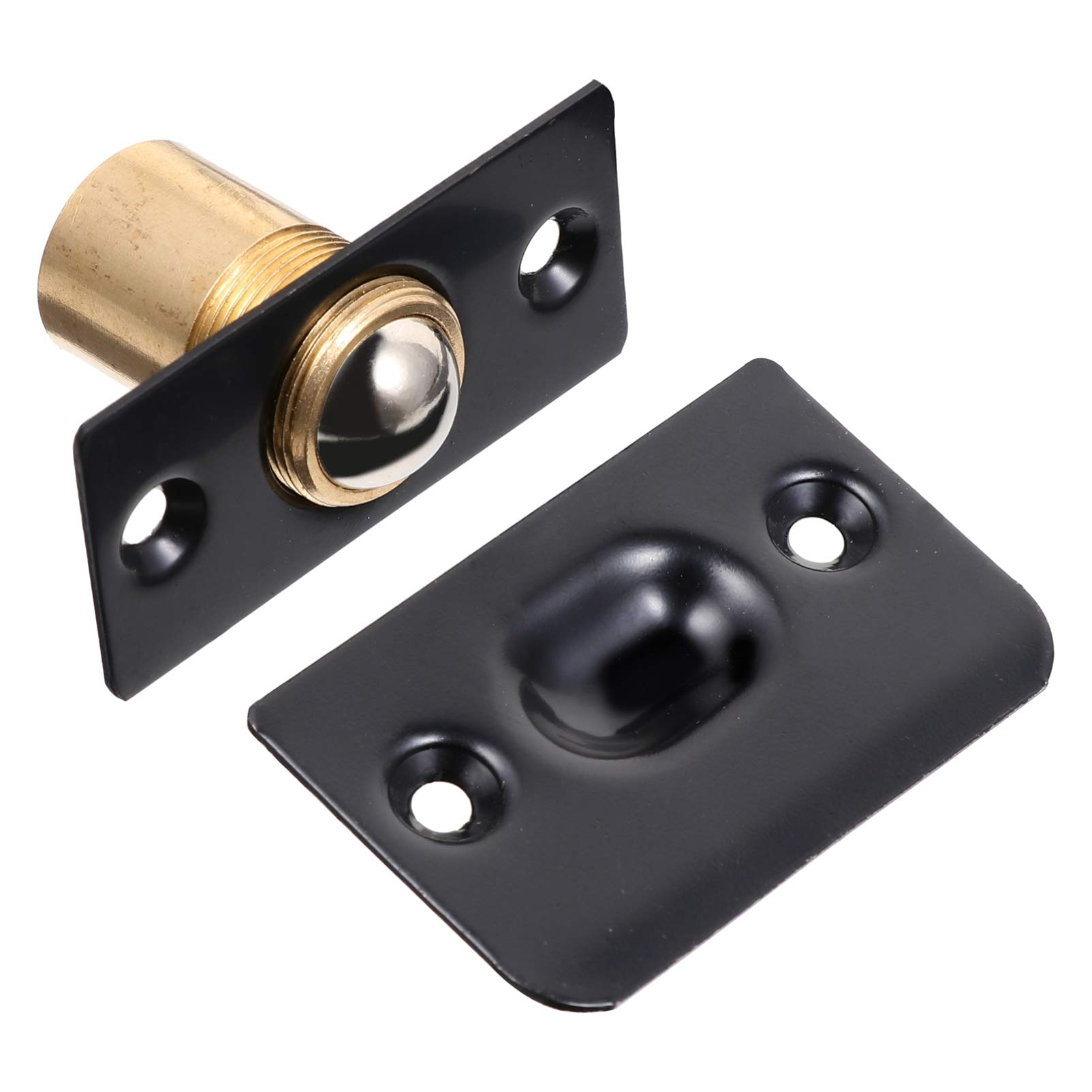 UPKOCH 2 Pcs Adjustable Closet Cabinet Ball Catch Latch Hardware Cabinet Closet Door Ball Catch Latch Black