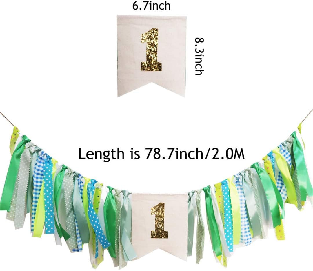 Amazoncom Field Green Style Highchair Banner Baby Girls Boys 1st Birthday Party High Chair Bunting Garland Decoration Golf Green Home Kitchen