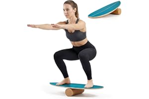 GYMAX Balance Board for Adults, 330LBS Wobble Boards with Storage Rack, Wooden Exercise Balancing Stability Trainer for Impro