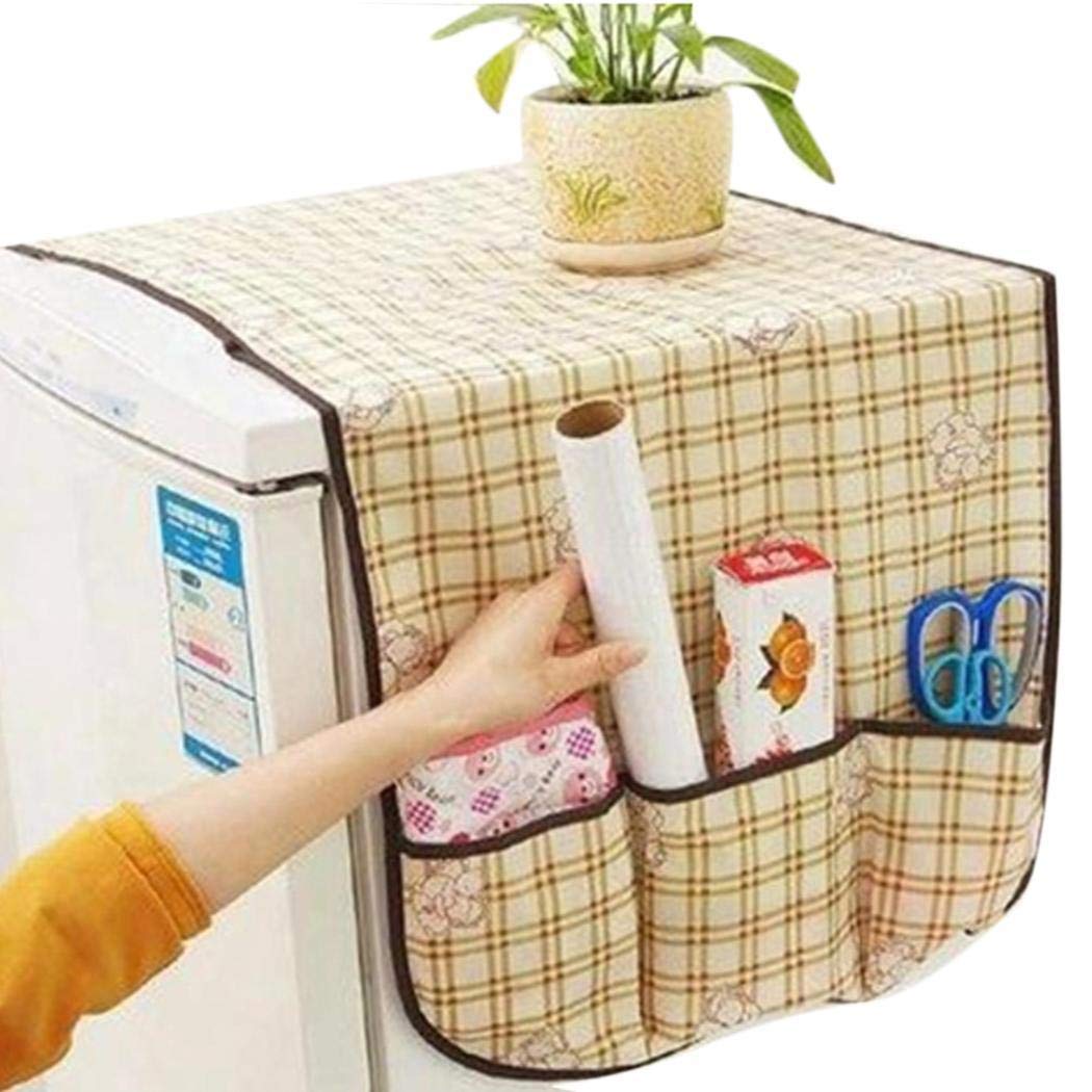 Oguine Anti-dust Refrigerator Covers with Storage Bag Organizer Decor Kitchen Supplies Space Saver Bags