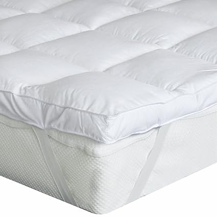 Bedecor Microfaser-Polyester-Matratzen-Auflage, Unterbett, Matratzen-Topper, üppig gefüllt, extra-weich, 160 x 200 cm