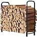 4ft Firewood Rack Outdoor Log Holder for Fireplace Heavy Duty Wood Stacker for Patio Deck Metal Kindling Logs Storage Stand Steel Tubular Wood Pile Racks Outside Fire place Tools Accessories Black primary