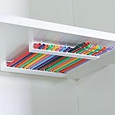 Baderke Straw Holder for Cabinet Reusable Straw Organizer with Double Sided Adhesive Tape Screws Storage Container for Kitchen Counter Cupboard (White,Novel)
