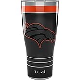 Tervis Traveler NFL Denver Broncos - Night Game Triple Insulated Tumbler Travel Cup Keeps Drinks Cold & Hot, 30oz, Stainless Steel