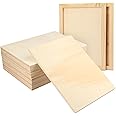 GNIEMCKIN 12 Pack Wooden Canvas Boards for Painting, 9 x 12 Inch Wood Canvas for Art Projects, Cradled Artist Wood Panels for Oil, Acrylic, Encaustic, Wood Burning, Pouring and More