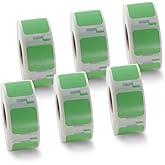 BETCKEY Colored Labels Compatible with Dymo 30332 (1" x 1") Square QR Code Labels, Compatible for Dymo LabelWriter Thermal 450, 4XL & Zebra Desktop Printers [6 Rolls, Green]