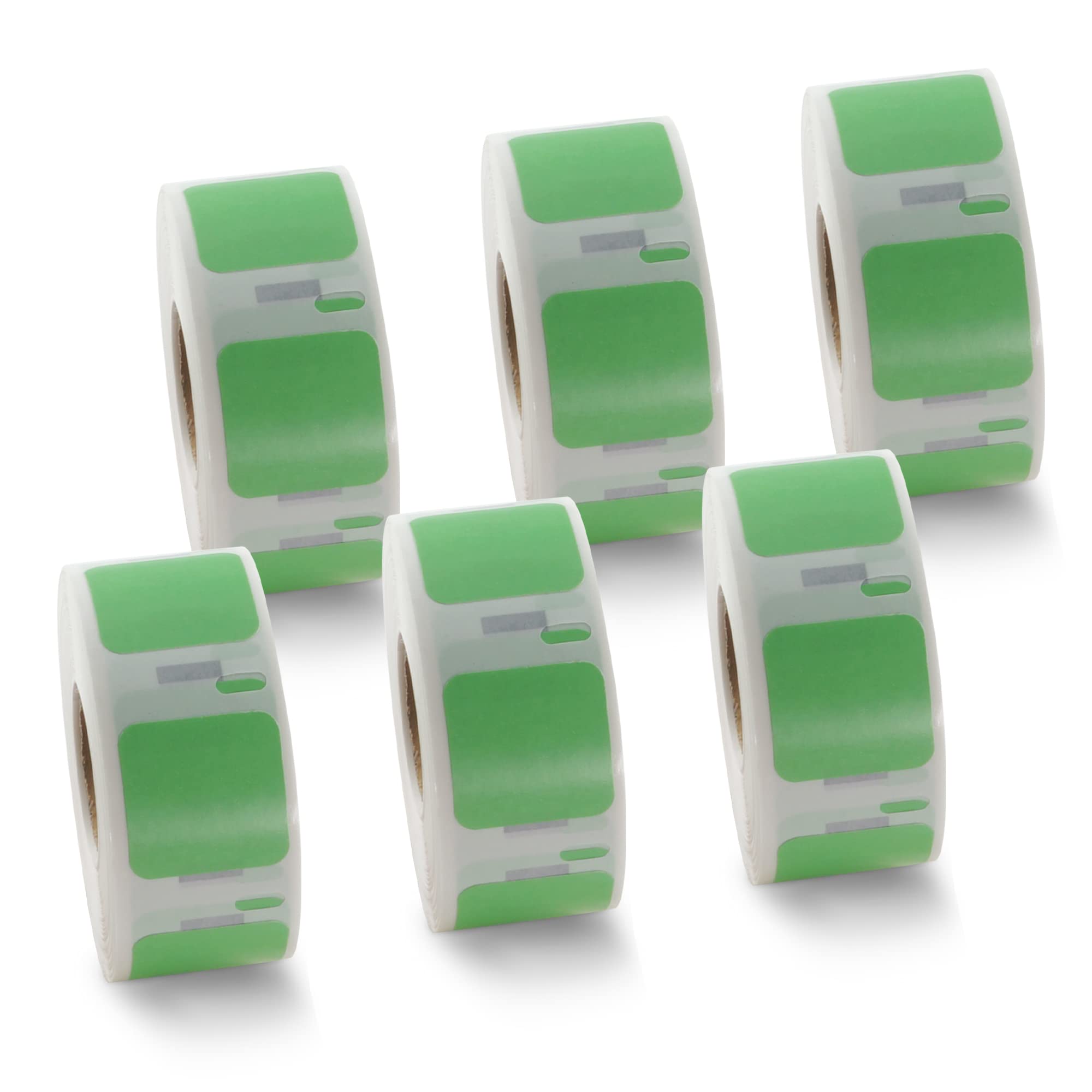 BETCKEY - 6 Rolls Green Small Multi-Purpose Labels Compatible with DYMO S0929120, 25mm x 25mm, 4500 Colored Labels Compatible with DYMO LabelWriter 450, 4XL, NOT Fit 550 or 5XL