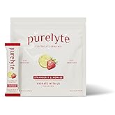PURELYTE Electrolyte Drink Mix – Sugar-Free Hydration Powder Packets – Clean Electrolytes with Trace Minerals – Keto, Vegan, Gluten-Free – No Artificial Sweeteners – 30 Sticks – Strawberry Lemonade