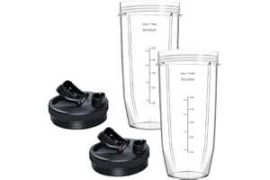 AMPTAAN Replacement 24oz Nutri Ninja Blender Cup with Sip and Seal Lid For Ninja Auto iQ BL480 BL482 BL642 BL682 BL450 BN401 BN751 BN801 Foodi SS351 SS151 SS401 Ninja Blender Auto iQ Blade