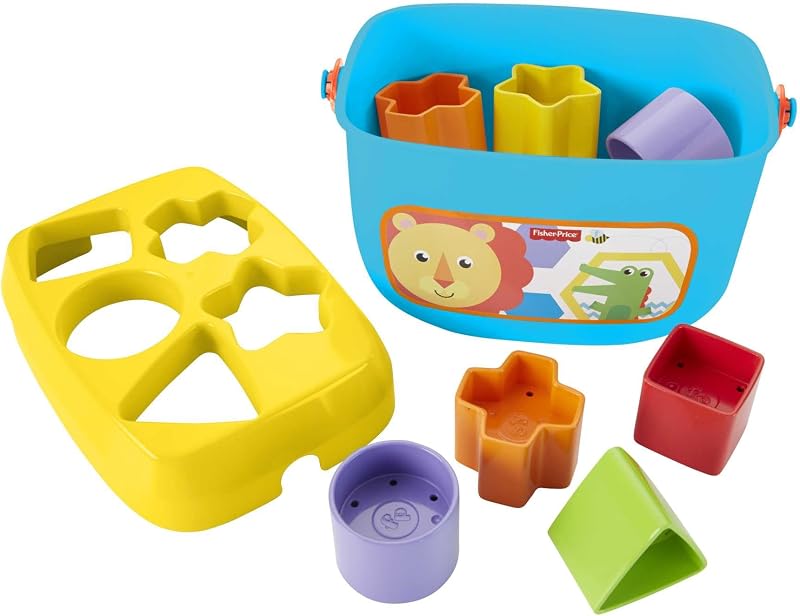 - Blocchi Assortiti, 10 blocchi colorati e con le formine da impilare e inserire nel secchiello, per lo sviluppo delle capacità motorie, giocattolo per bambini, 6+ mesi, FFC84