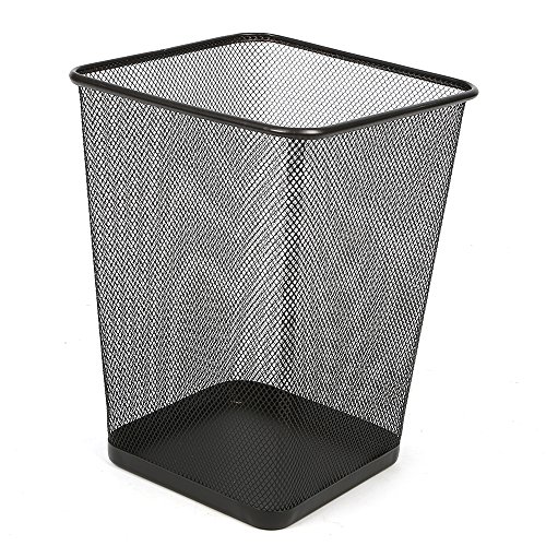 Aojia Rectangular Waste Bin,steel Mesh,8.7"x8.3"x11.4h,black Ly-9105c