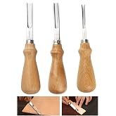 XILEWHZFLeather Edge Skiving Beveler Tool,Edge Beveler,Leathercraft Trimmer | Leather Edge Bevelers With Wooden Handle Three Sizes leather edge tool (4mm,6mm and 8mm)