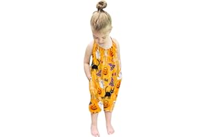 RAISEVERN Toddler Girls Halter Backless Romper Baby Kid Jumpsuit Pants Clothes with Pocket Size 1-6 T