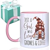 Gououoii Gnome Birthday Coffee Mug Gifts for Coffee Lovers - Gnomes Gifts for Women - Best Friend Gift for Gnome Lover 11OZ Pink