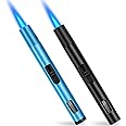 Butane Torch Lighter 2 Pack Pen Torch BBQ Lighter Refillable Gas Lighter Long Reach Windproof Lighters for Candle Barbeque Fi